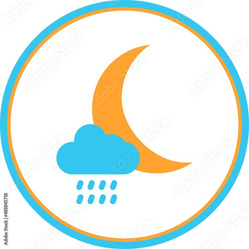 Cloud Moon Rain Icon