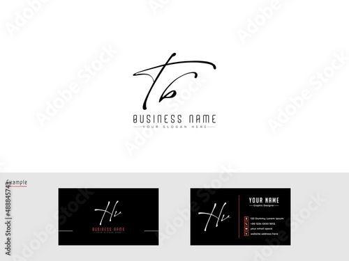 TB Signature initial logo, Signature tb bt Letter Logo Image and business card design