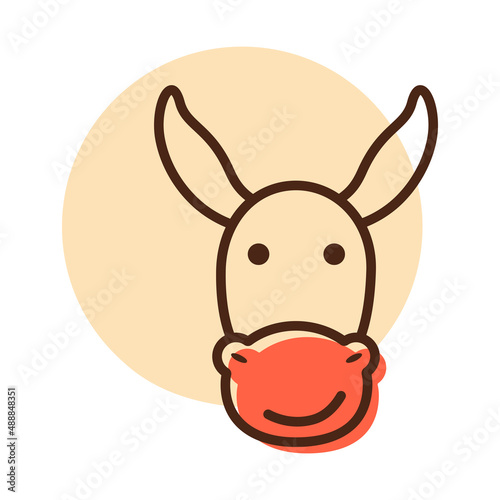 Donkey icon. Farm animal vector illustration