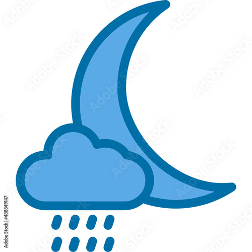 Cloud Moon Rain Icon