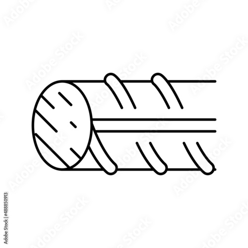 basalt rebar line icon vector illustration