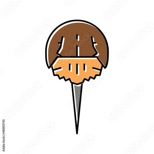 arthropod horseshoe crab ocean color icon vector illustration