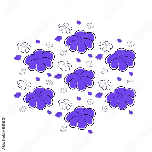 Vector spring pattern with purple flowers