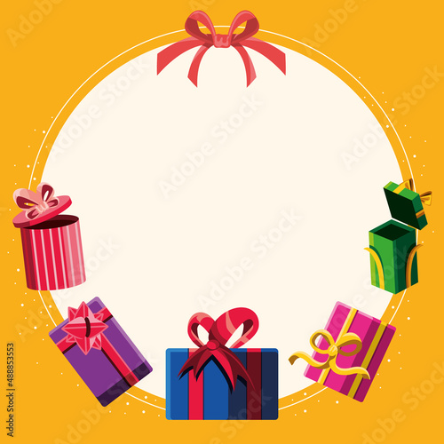 gift presents round label