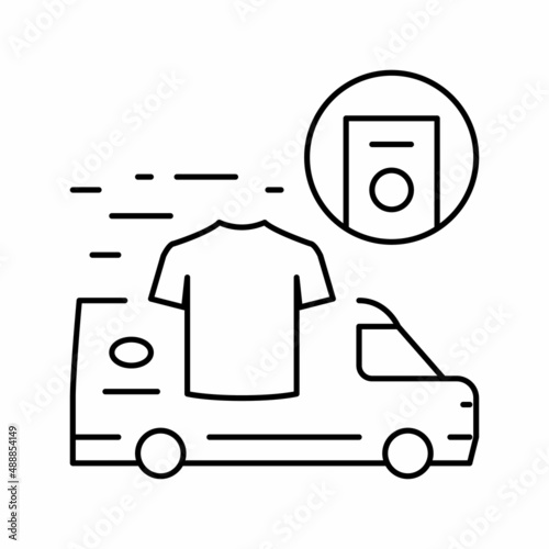 laundry pick up delivery line icon vector illustration