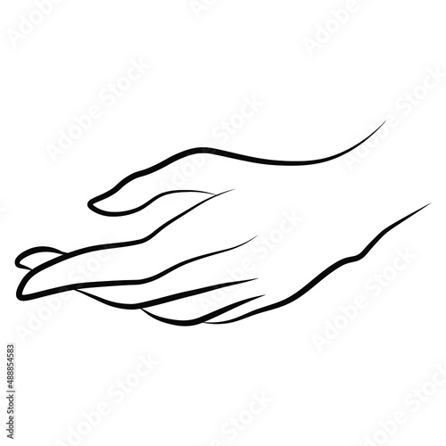 Women hand simple outline minimalistic linear gesture style. Vector Illustration of female hands for create logos, prints and other designs on white background