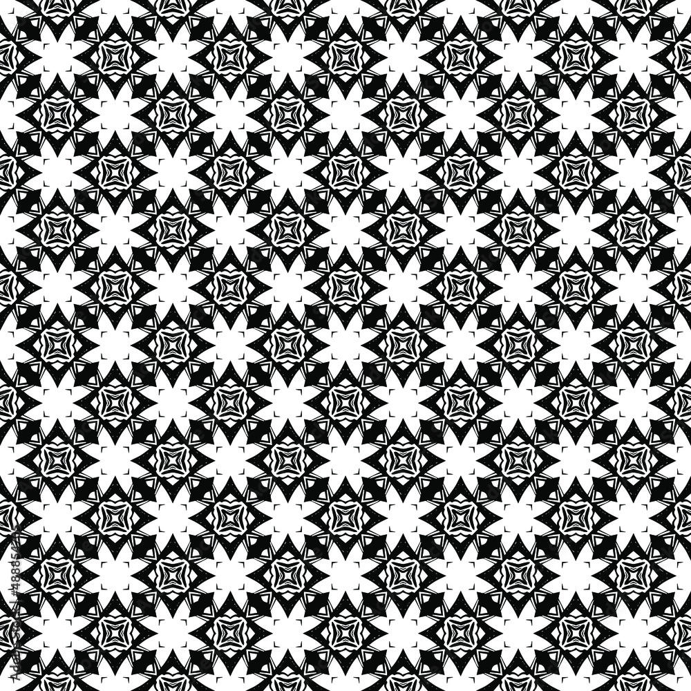 Black and white seamless pattern texture. Greyscale ornamental graphic design. Mosaic ornaments. Pattern template. Vector illustration. EPS10. Black and white seamless pattern texture. Greyscale ornamental graphic design. Mosaic ornaments. Pattern template. Vector illustration. EPS10.