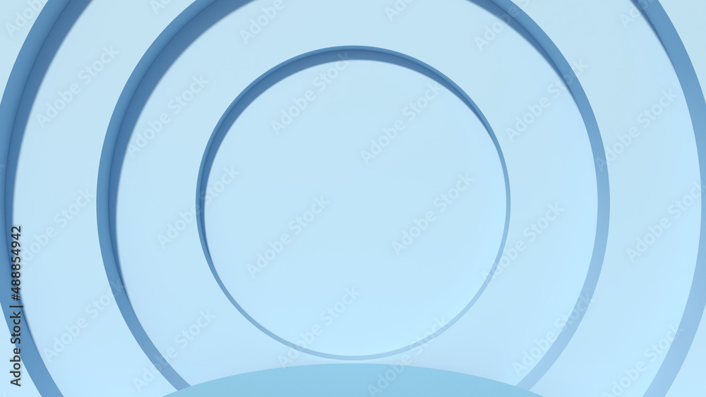 Blue circles background concept, mock up scene with podium geometry shape for event. 3D rendering 2 Blue circles background concept, mock up scene with podium geometry shape for event. 3D rendering 2
