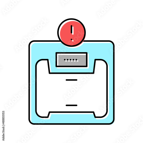 excess weight bariatric color icon vector illustration