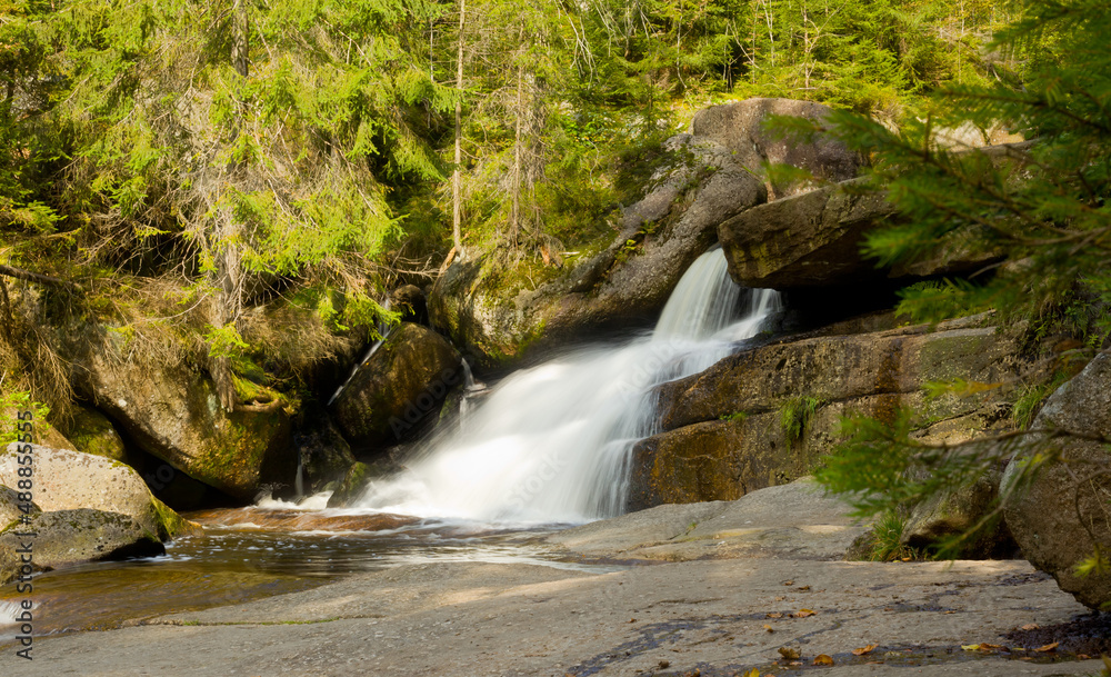 Waterfall on the Cerna Desna river - Jizera mountains Waterfall on the Cerna Desna river - Jizera mountains