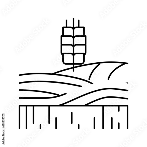 wheat quality assessment line icon vector illustration
