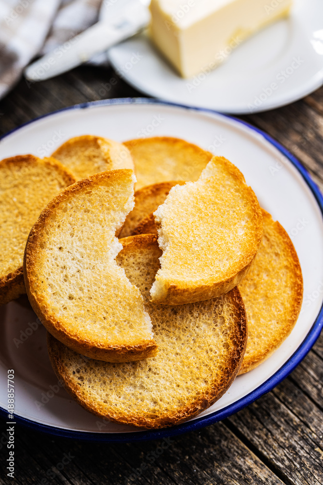 Dietary rusks bread. Crusty biscuits. Dietary rusks bread. Crusty biscuits.