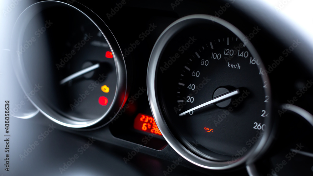 car speedometer and dashboard