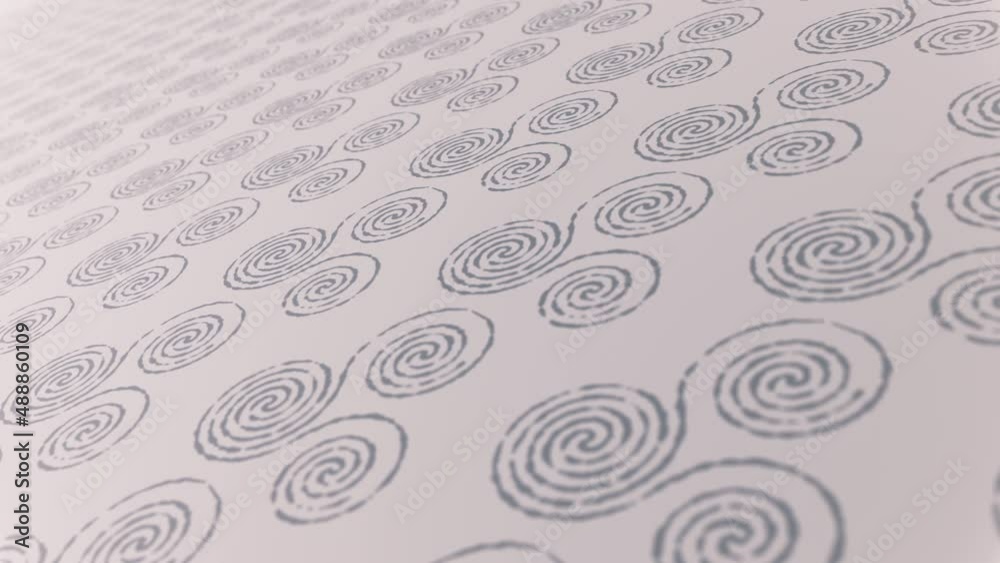 A repeating pattern of decorative Celtic triskele spirals moving towards the camera. This symbolic Irish styled motion background is full HD and a seamless loop.