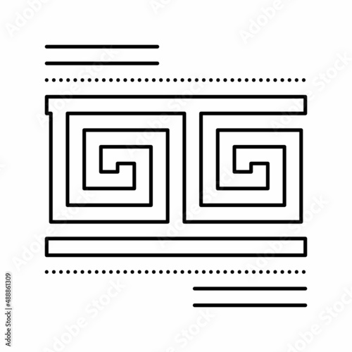 ornament ancient greece line icon vector illustration