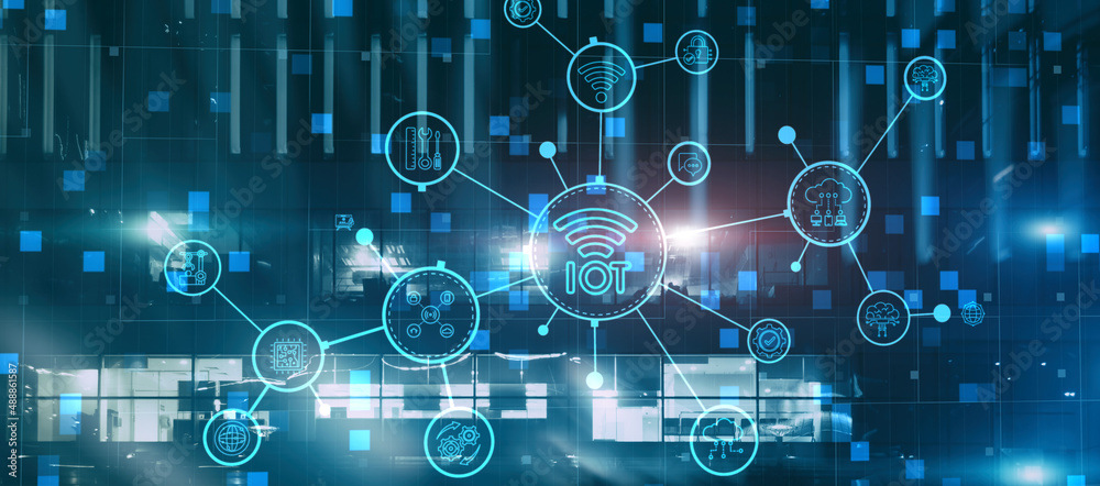 IOT concept. Internet of things. Smart city and communication network. Telecommunication IOT concept. Internet of things. Smart city and communication network. Telecommunication