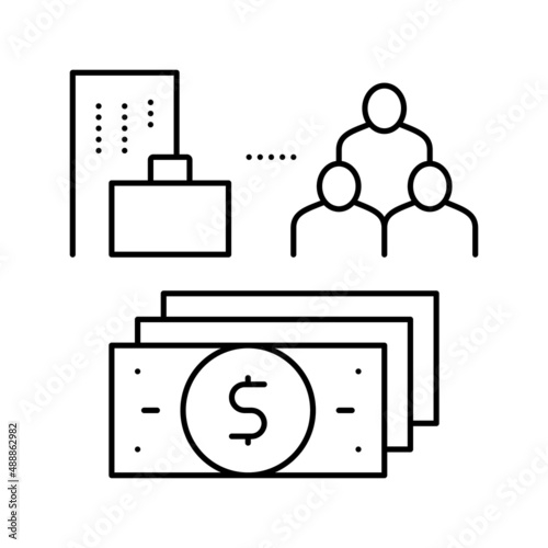 business and employees benefits line icon vector illustration