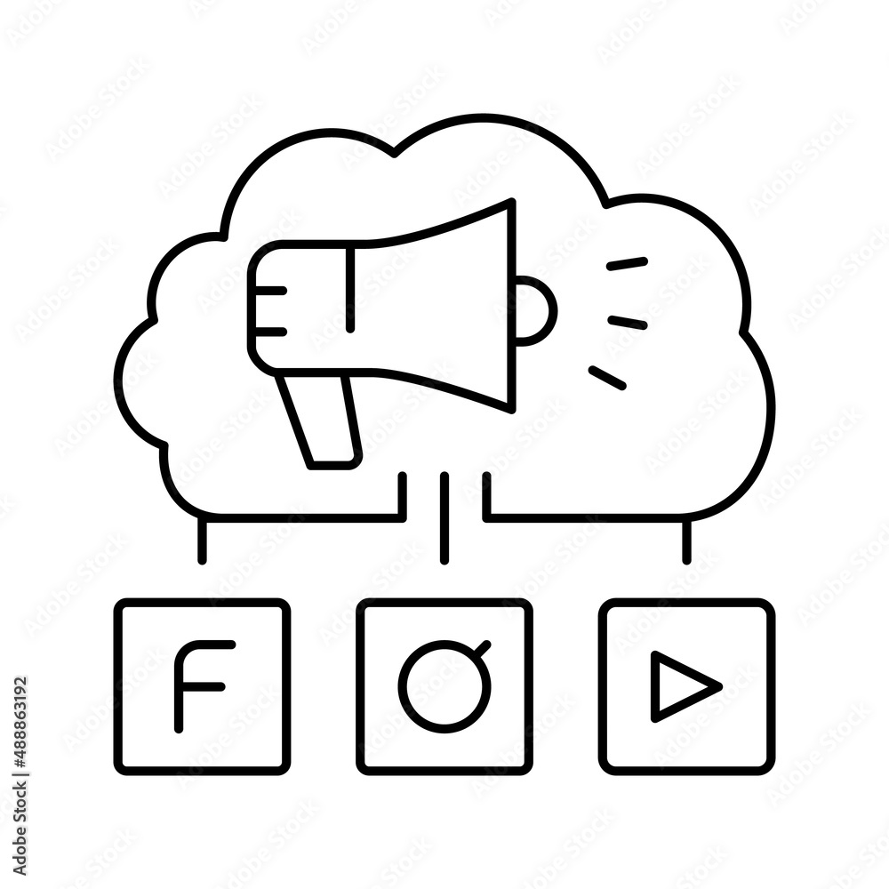 media marketing line icon vector illustration media marketing line icon vector illustration