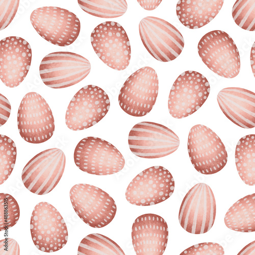 Pink easter eggs seamless pattern for Easter holidays.