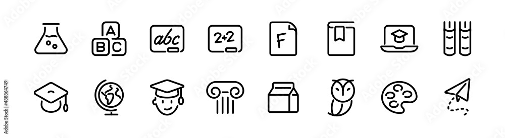 School, Education, and Learning Icon Set - Vector Line Icons School, Education, and Learning Icon Set - Vector Line Icons
