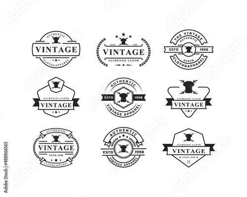 Set of Vintage Retro Badge for Clothing Apparel Logo Emblem Design Inspiration