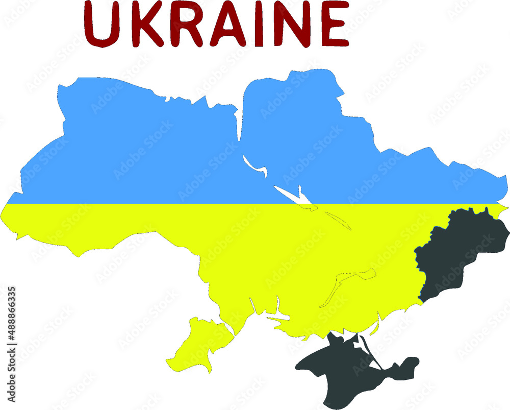 Obraz premium Map of Ukraine with occupied territories. 