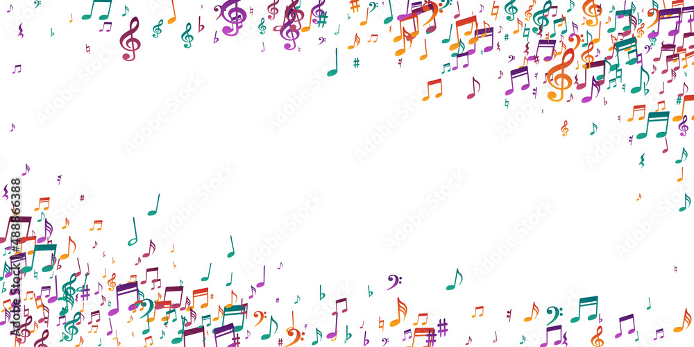 Musical note symbols vector illustration. Melody