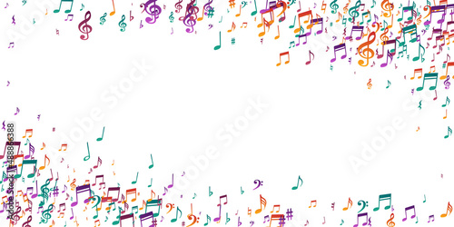 Musical note symbols vector illustration. Melody