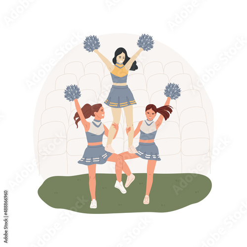 Cheerleading isolated cartoon vector illustration Physical education, competitive spirit, stadium support activity, american high school tradition, sport game winner vector cartoon.