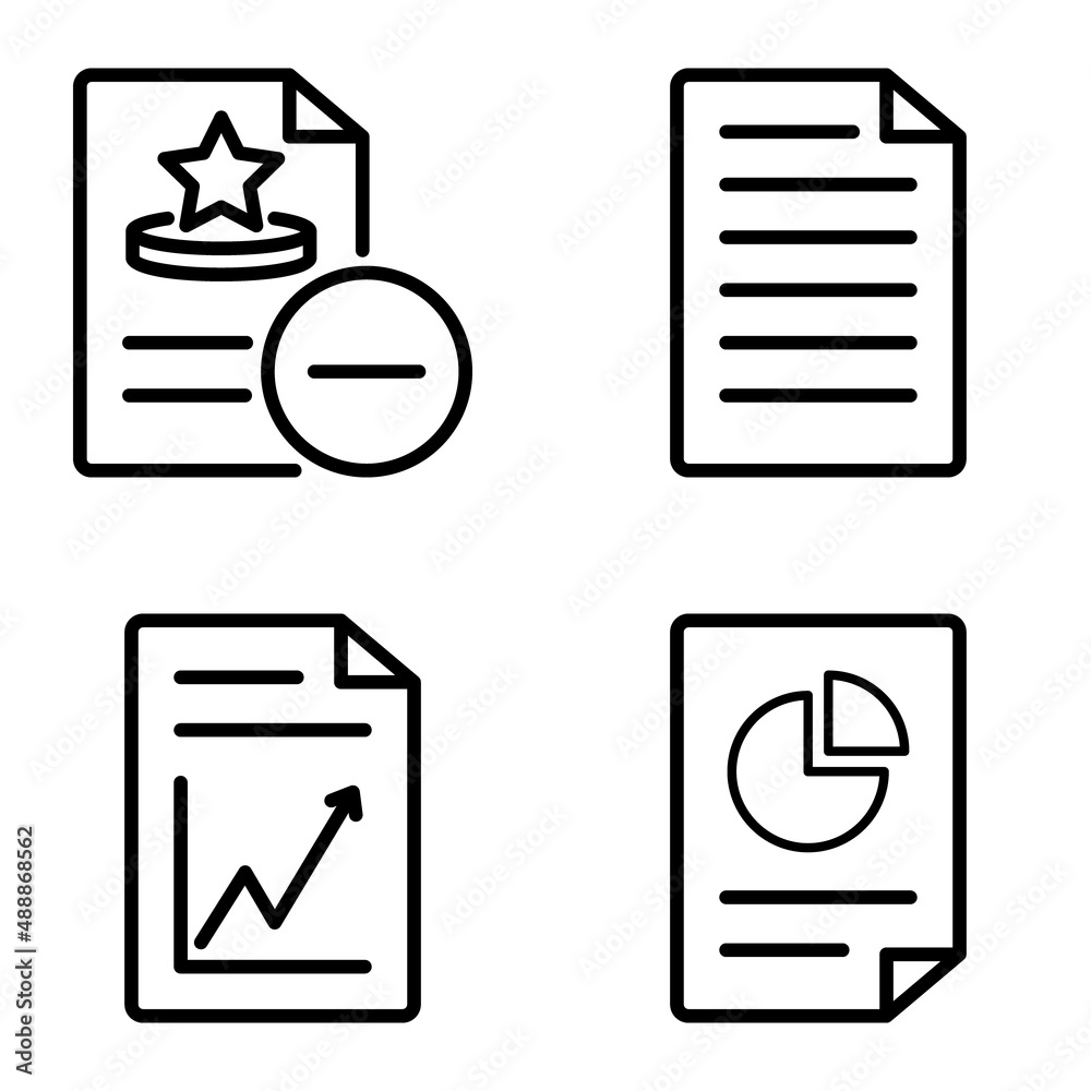 Docs1-2 Flat Icon Set Isolated On White Background Docs1-2 Flat Icon Set Isolated On White Background