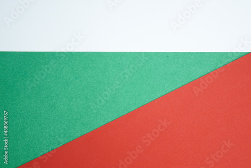 Three colors of the Bulgarian flag. Illustration of geometric shapes.