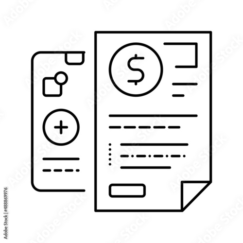 insurtech documentation line icon vector illustration