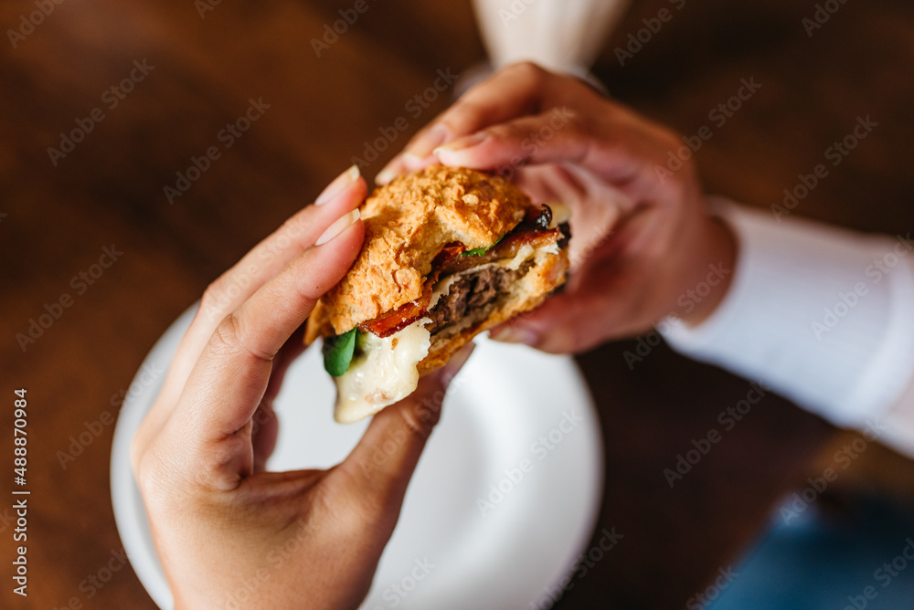 Cheese bread stuffed with hamburger Cheese bread stuffed with hamburger