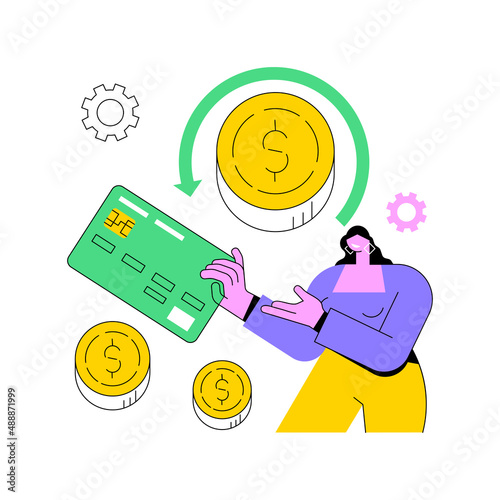 Chargeback abstract concept vector illustration. Payment dispute, pay back, credit and debit card chargeback, return on bank account, retailer money transfer, retrieval request abstract metaphor.