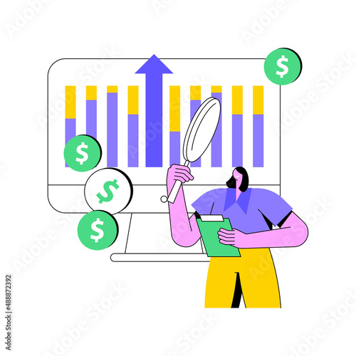 Financial management system abstract concept vector illustration. Control system, open source software, business management tool, financial information, corporate budget planning abstract metaphor.