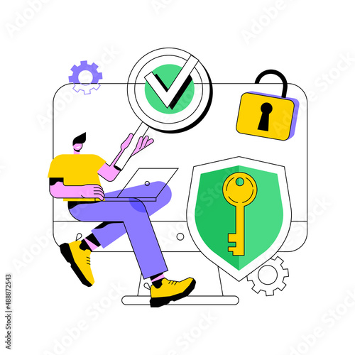 General data protection regulation abstract concept vector illustration. Personal information control and security, browser cookies permission, GDPR disclose data collection abstract metaphor.