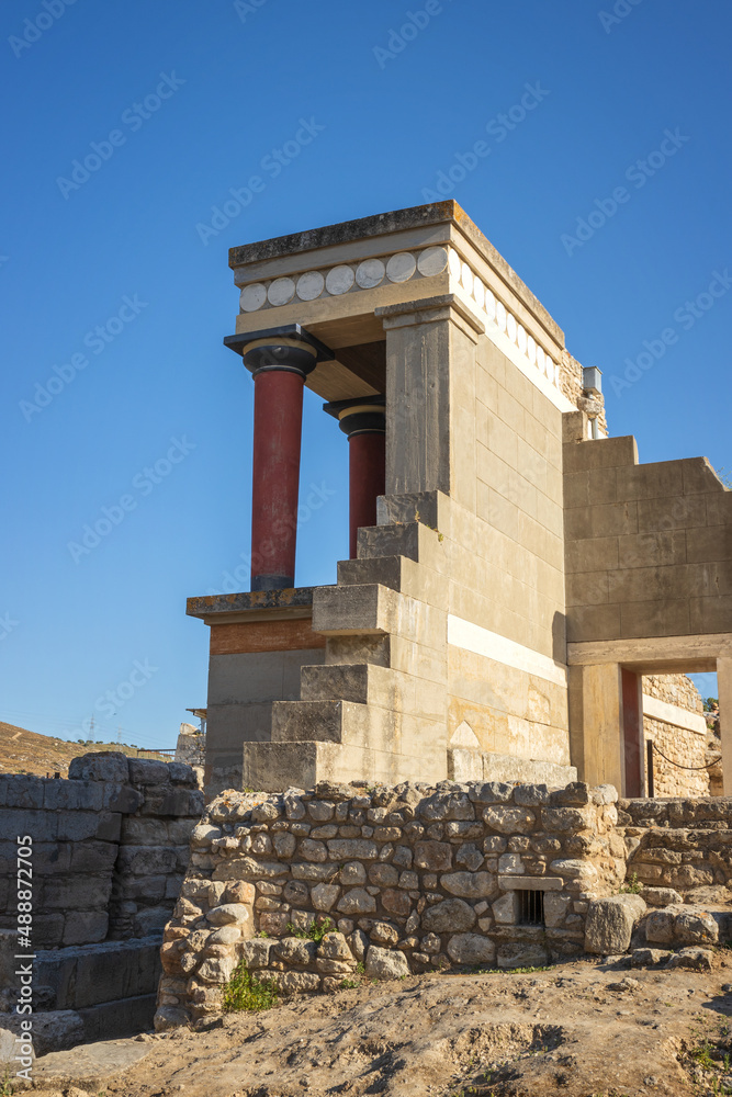 North Entrance to the Palace of Knossos, Crete island, Greece
