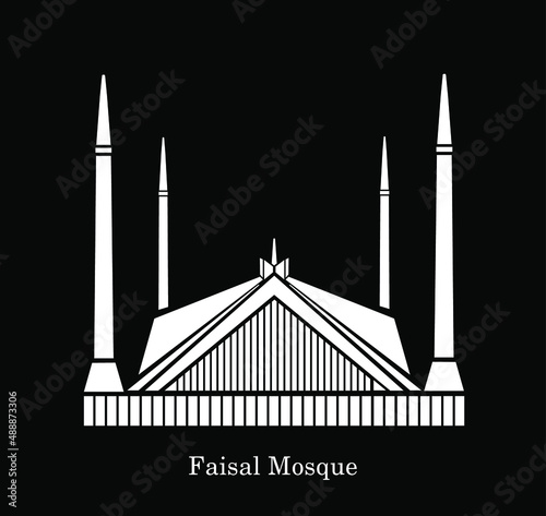 Shah Faisal Masjid vector icon. Faisal Masjid icon. Shah Faisal Masjid vector illustration. photo