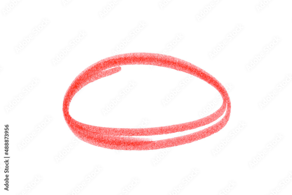 red highlighter circle on white background - Image red highlighter circle on white background - Image