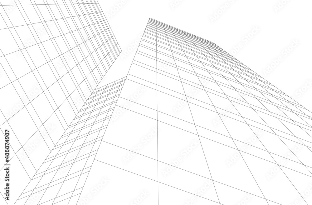Modern architecture building 3d illustration Modern architecture building 3d illustration
