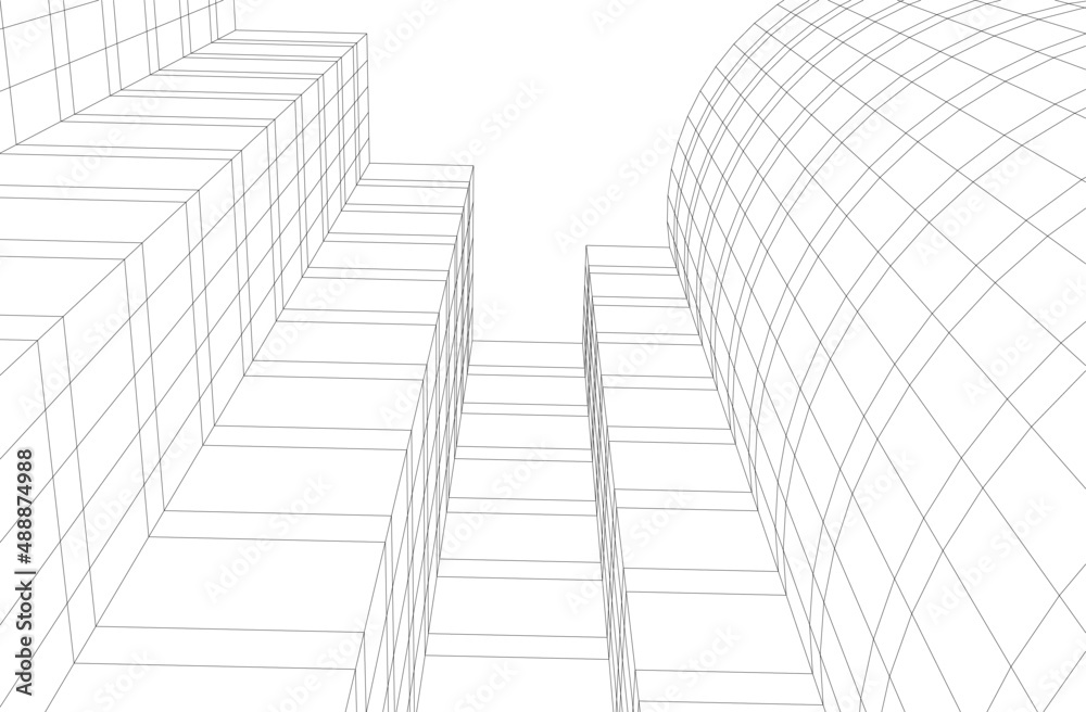 Modern architecture building 3d illustration Modern architecture building 3d illustration