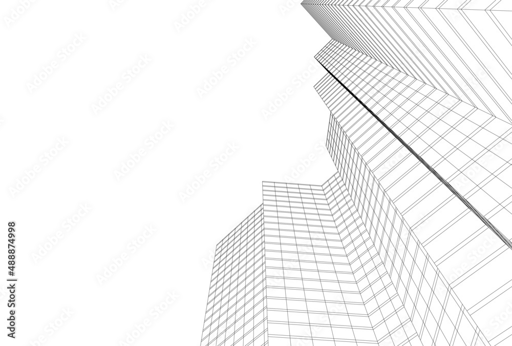 Modern architecture building 3d illustration Modern architecture building 3d illustration