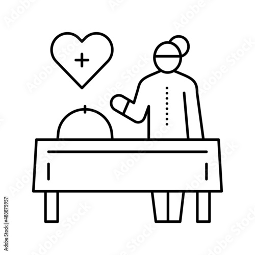 cooking homecare service line icon vector illustration