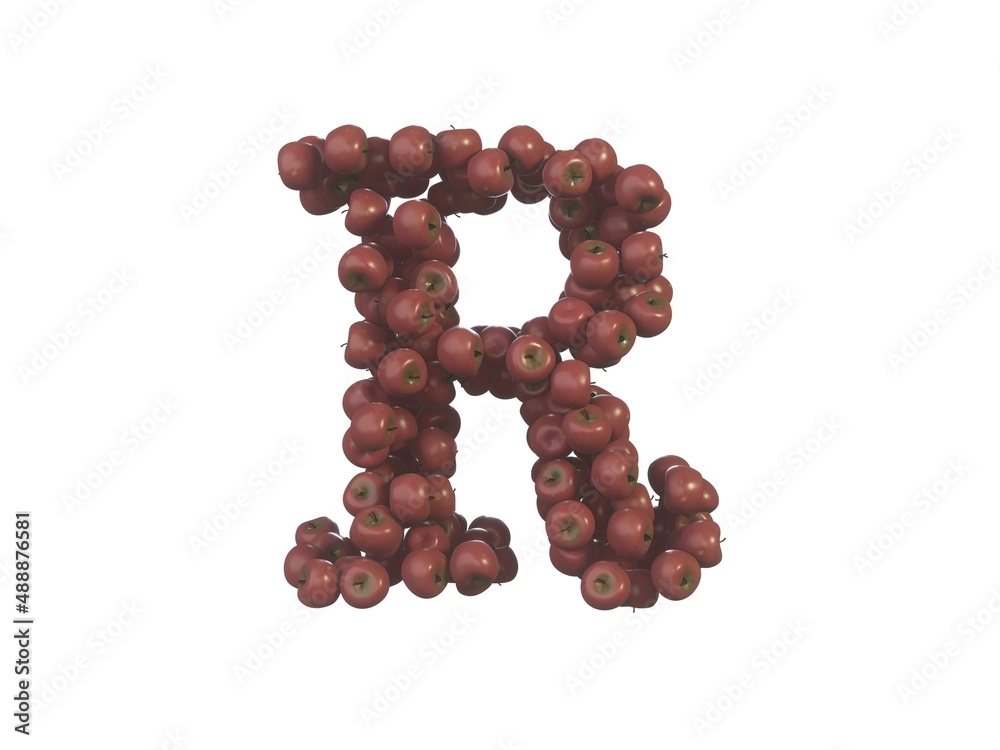 Apple Themed Font Letter R Apple Themed Font Letter R