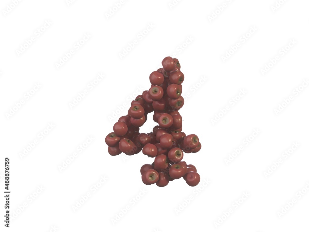 Obraz premium Apple Themed Font Number 4