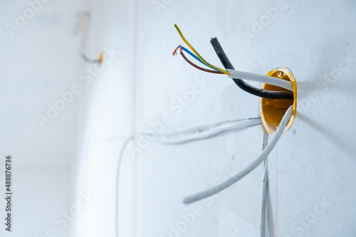  wires sticking out of the wall. electrical wiring repair