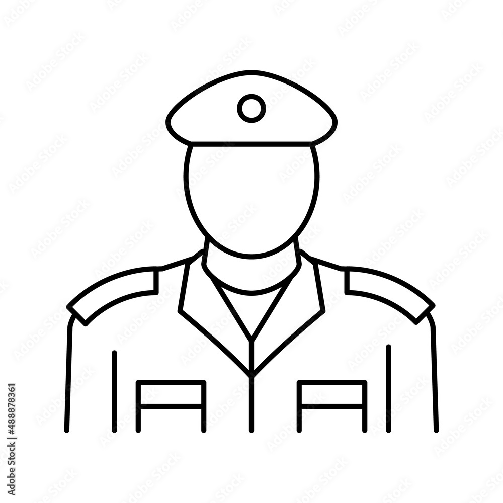 soldier army man line icon vector illustration