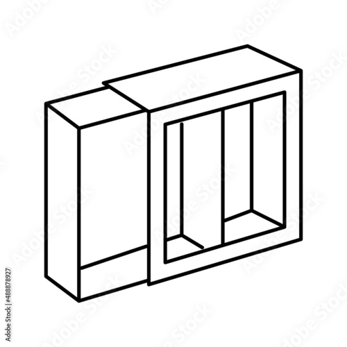 cosmetic set box line icon vector illustration