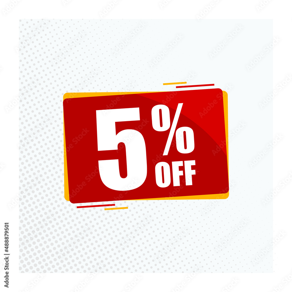 5 percent discount. Label to use on promotions and offers. Vector illustration. 5 percent discount. Label to use on promotions and offers. Vector illustration.
