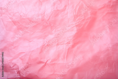 Crumpled recycle pink paper background - Pink paper crumpled texture - Image